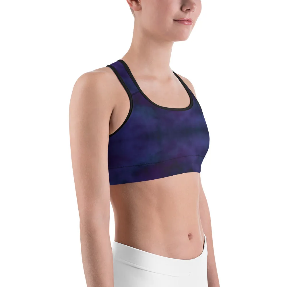 Purple Tie Dye Sports Bra Sports Bra for women, Workout Bra, Athletic Bras