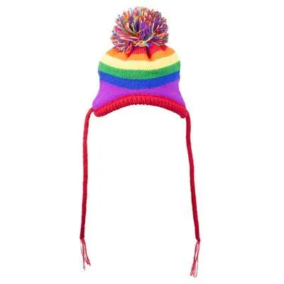 Rainbow Dog Wool Beanie Hat