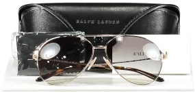 Ralph Lauren Metallic Stirrup Andie Pilot Sunglasses in case