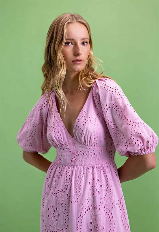 Sanctuary - Maxi Eyelet Dress Pink