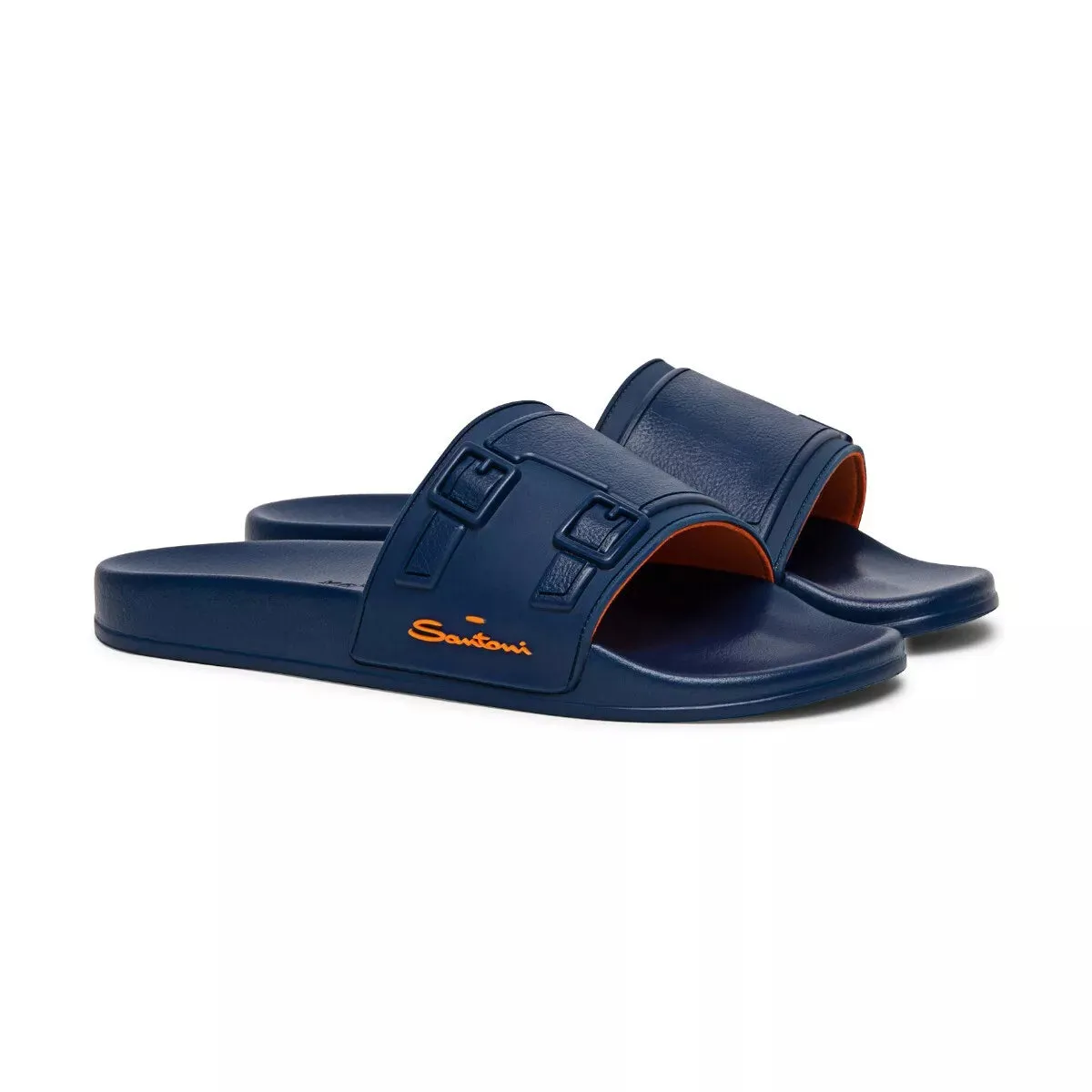 SANTONI Men's Blue Rubber Sandal