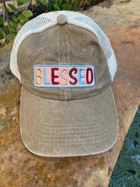 Tan BLESSED Hat