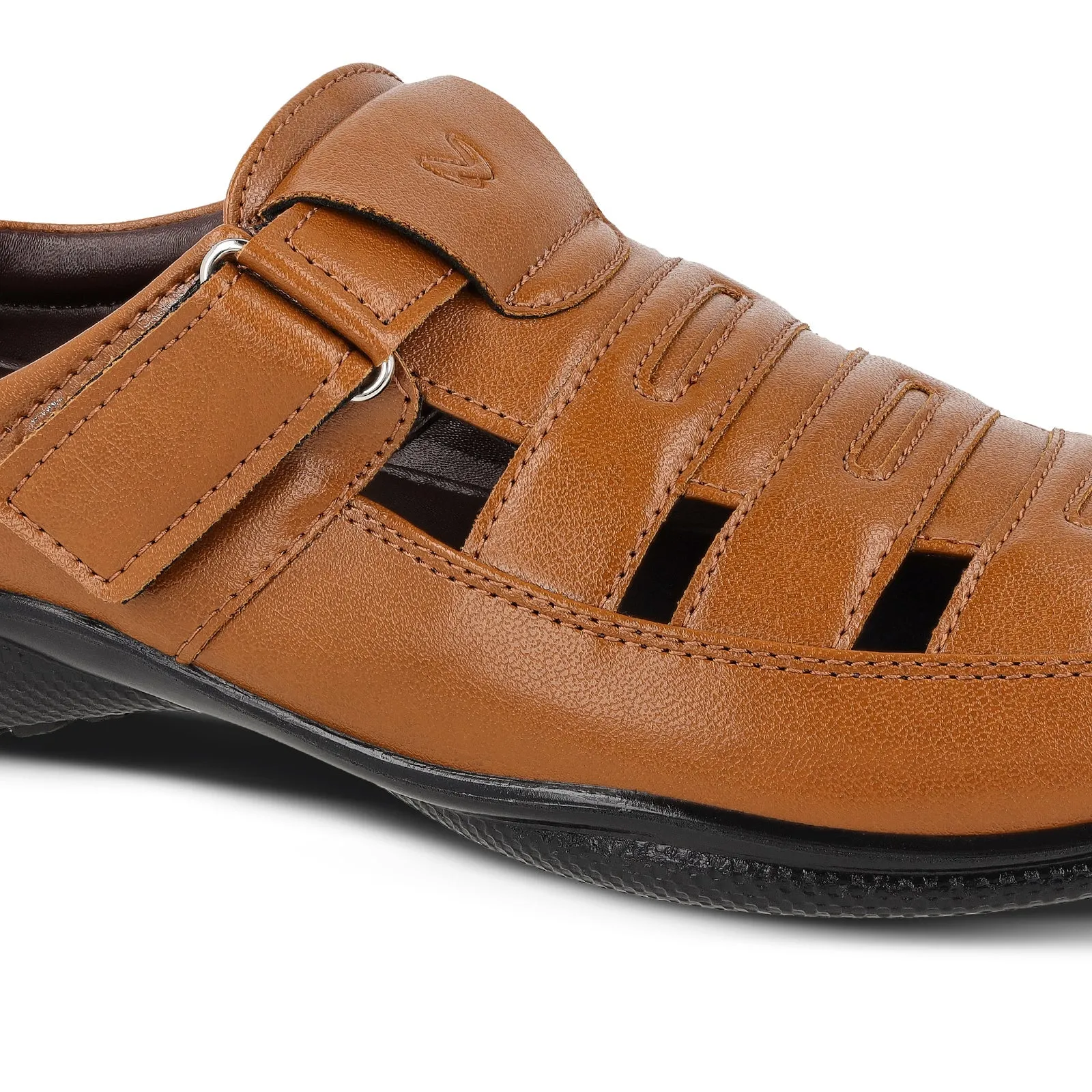 Walkaroo Men Roman Sandals  - WF6258 Tan