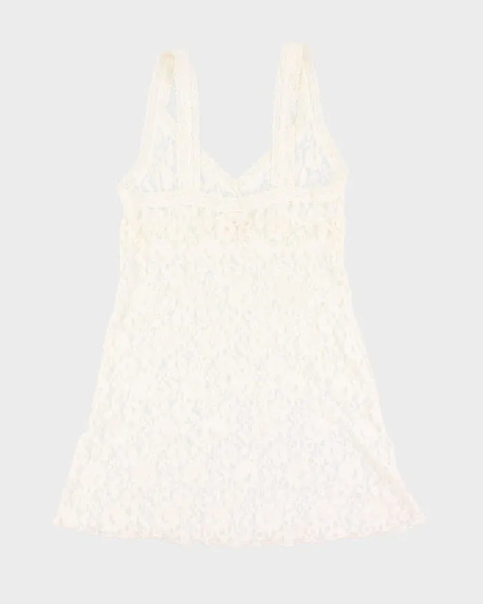 Woman's Cream Lace Slip Dress  - M