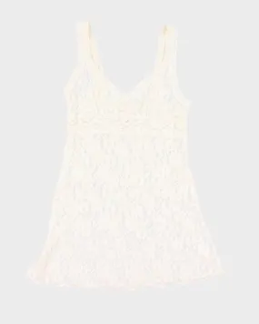 Woman's Cream Lace Slip Dress  - M