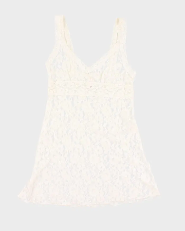 Woman's Cream Lace Slip Dress  - M