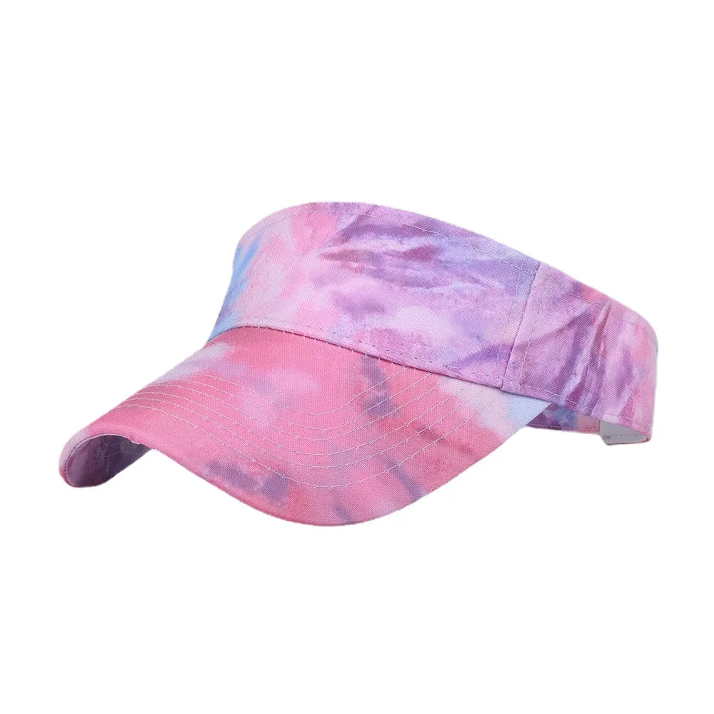 Women Color Tie Dye Printing Baseball Cap Fashion Sunscreen Empty Top Hat