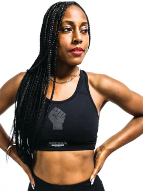 Women's Black Fist Sports Bra