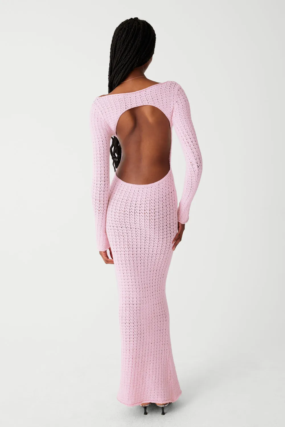 x GUIZIO Hayes Crochet Maxi Dress - Slipper Pink